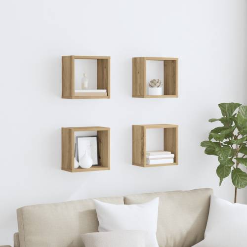 Zidne police Hrast MDF s furnirom 26 x 15 x 26 cm Montaža na zid Cijena