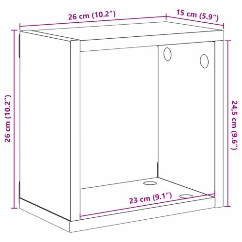 Zidne police Hrast MDF s furnirom 26 x 15 x 26 cm Montaža na zid Cijena