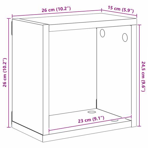 Zidne police Crna hrast MDF 26 x 15 x 26 cm Zidne police Cijena