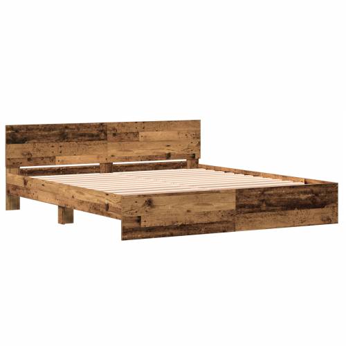 Krevet s uzglavljem - Staro drvo - 180 x 200 cm - Inženjersko drvo Cijena