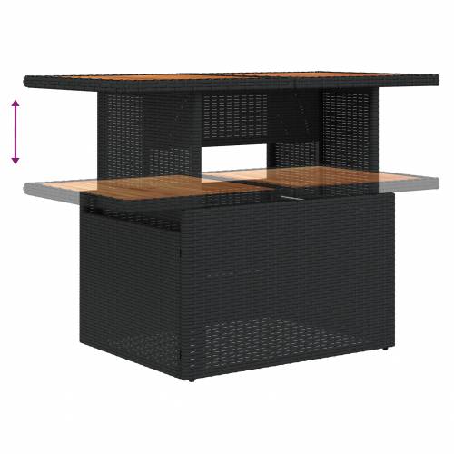 9-dijelni vrtni sofa set s jastučićima Crna Poli ratan Cijena