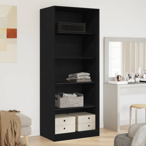 Crni ormar od hrasta 80 x 50 x 200 cm - Konstruirano drvo Cijena