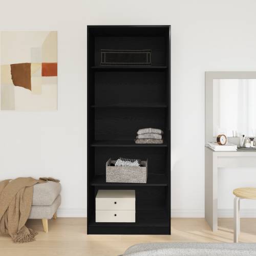 Crni ormar od hrasta 80 x 50 x 200 cm - Konstruirano drvo Cijena