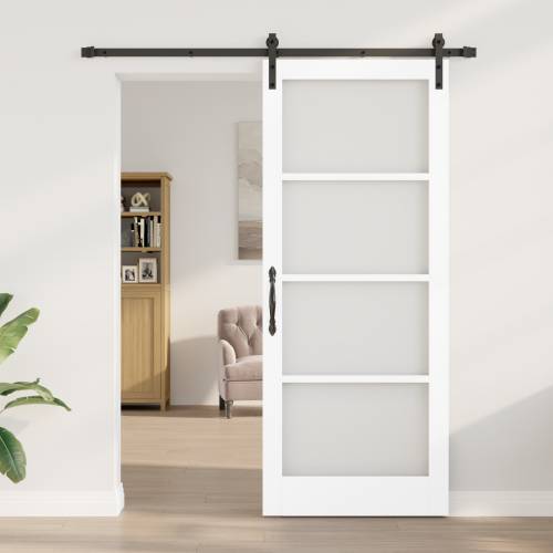Klizna vrata ORKDAL Set od 2 Bijela i crna Drvo 86 x 211 cm Cijena