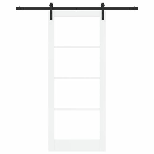 Klizna vrata ORKDAL Set od 2 Bijela i crna Drvo 86 x 211 cm Cijena