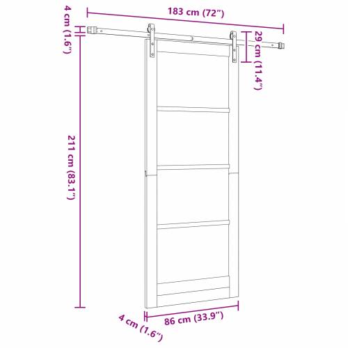 Klizna vrata ORKDAL Set od 2 Bijela i crna Drvo 86 x 211 cm Cijena