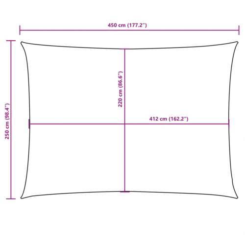 Jedro za zaštitu od sunca od tkanine pravokutno 2,5 x 4,5 m crveno - Crvena 2.5 x 4.5 m 1 Cijena