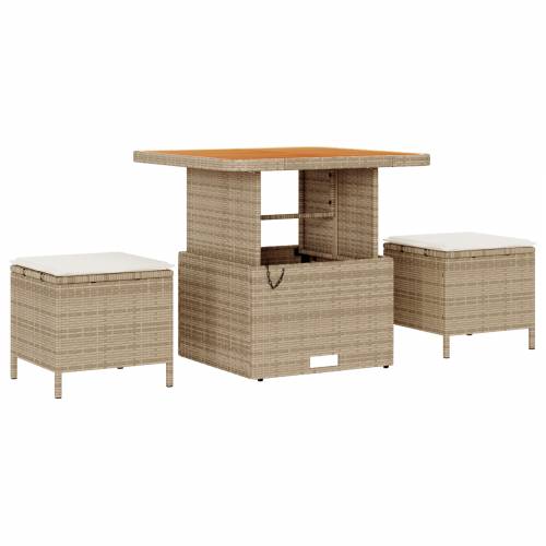 8 komada Vrtni sofa set s jastucima Bež Poli ratan Akacija Cijena