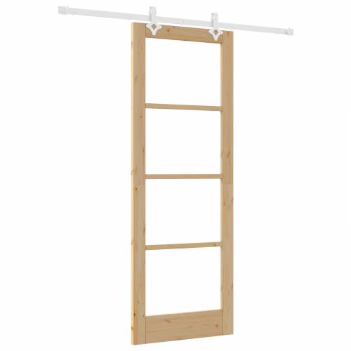 klizna vrata s hardverskim setom 78x211 cm od čvrstog drva bora Cijena
