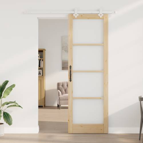 Klizna Vrata sa Setom Opreme 78x232 cm Masivna Borovina Cijena