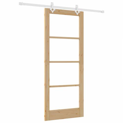 klizna vrata s priborom set 83x202 cm od čvrstog drva bora Cijena