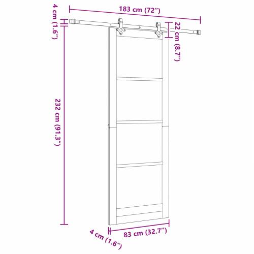 klizna vrata s hardverom bijela 83x232 cm čvrsto drvo bor Cijena