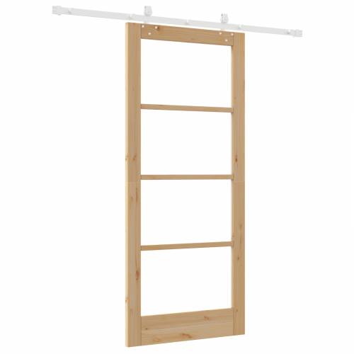Klizna vrata s opremom 86x198.5 cm od masivnog drveta borovine Cijena
