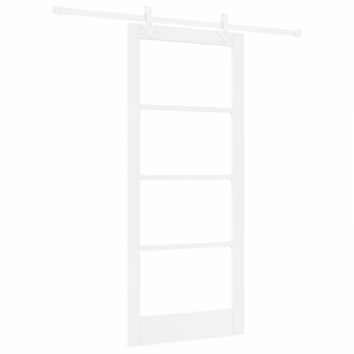 Klizna Vrata sa Setom Opreme Bijela 86x198.5 cm Čvrsto Drvo Bor Cijena
