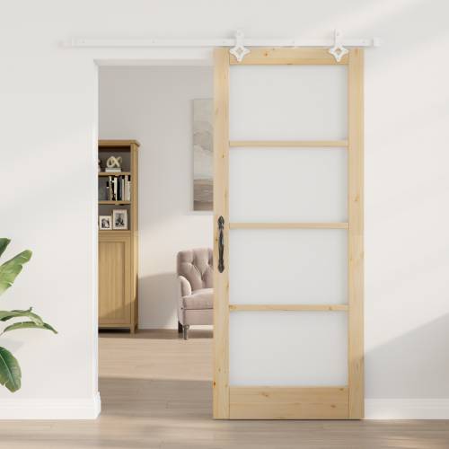 Klizna Vrata s Priborom 86x211 cm Čvrsto Drvo Borovina Cijena