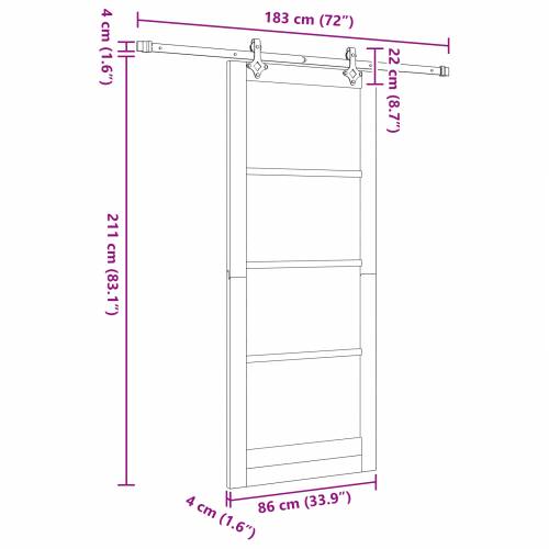 Klizna vrata s dodacima bijela 86x211 cm čvrsto drvo bor Cijena