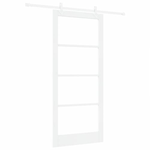Klizna vrata s priborom bijela 93x211 cm od punog borovog drveta Cijena
