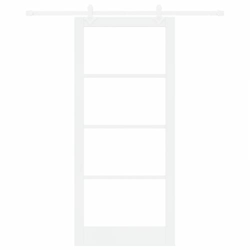 Klizna vrata s priborom bijela 93x211 cm od punog borovog drveta Cijena