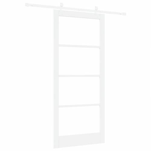 Klizna vrata s priborom bijela 93x211 cm od punog borovog drveta Cijena