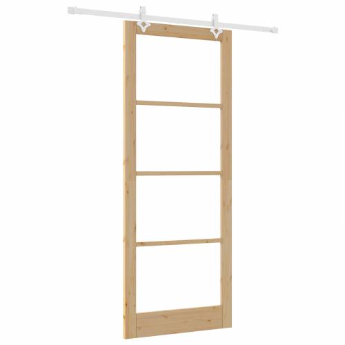 Klizna Vrata sa Setom Opreme 93x232 cm od Masivnog Drva Bora Cijena