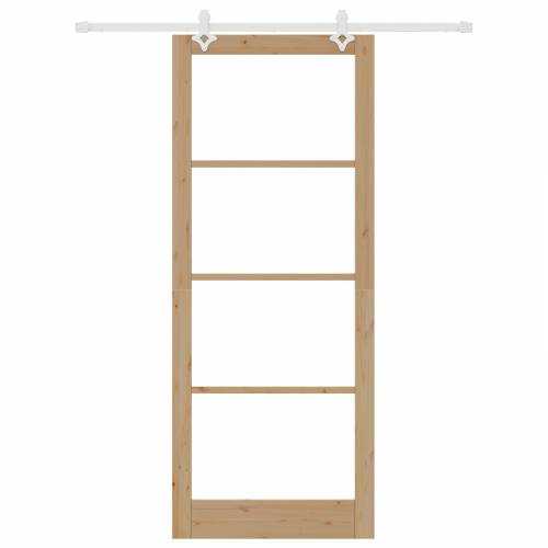 Klizna Vrata sa Setom Opreme 93x232 cm od Masivnog Drva Bora Cijena