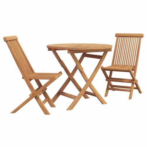 3-dijelni sklopivi vrtni bistro set od čvrstog bagremovog drveta Cijena