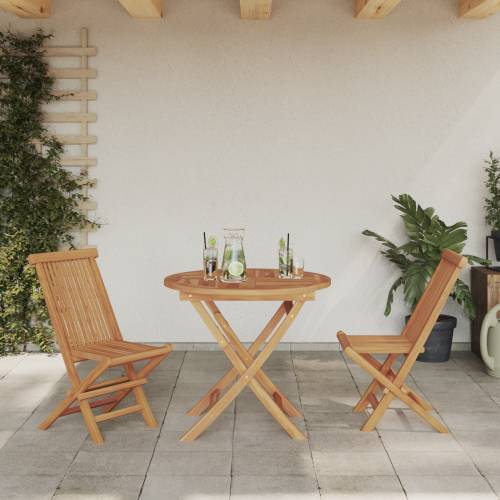 3-dijelni sklopivi vrtni bistro set od čvrstog bagremovog drveta Cijena