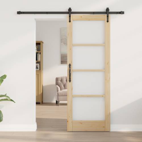 klizna vrata s kompletom za montažu 73.5x198.5 cm masivno borovo drvo Cijena