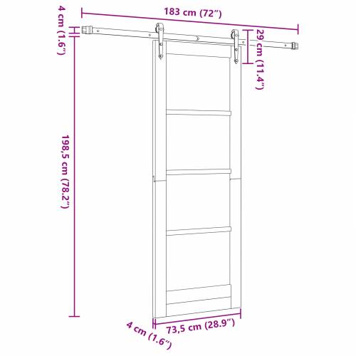klizna vrata s kompletom za montažu 73.5x198.5 cm masivno borovo drvo Cijena