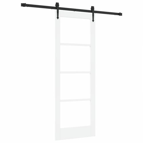Klizna vrata sa setom hardvera Bijela 73.5x198.5 cm Solidno drvo bor Cijena