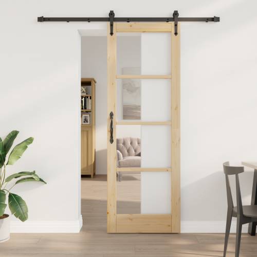 Klizna vrata s kompletnim hardverom 73.5x211 cm Drvena vrata od bora Cijena