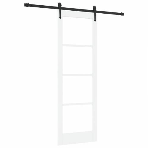 Klizna vrata s setom hardvera Bijela 73.5x211 cm Od solidnog drva bora Cijena