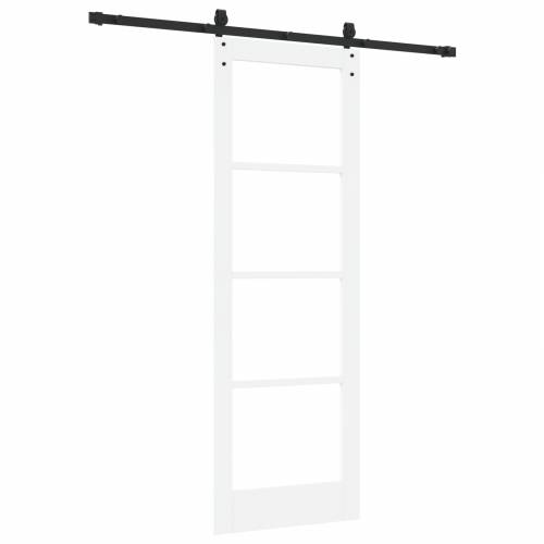 Klizna vrata s setom hardvera Bijela 73.5x211 cm Od solidnog drva bora Cijena