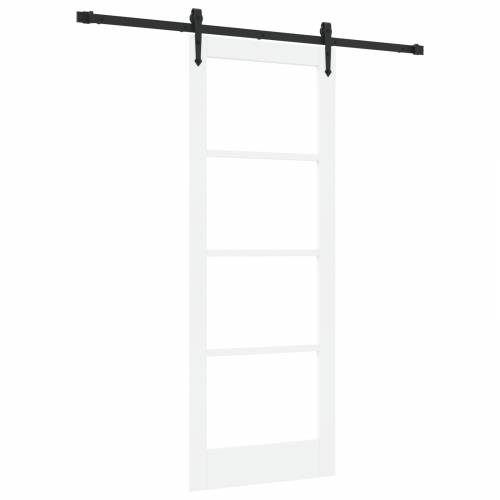 Klizna vrata s priborom Bijela 78x202 cm Čvrsto drvo bor Cijena