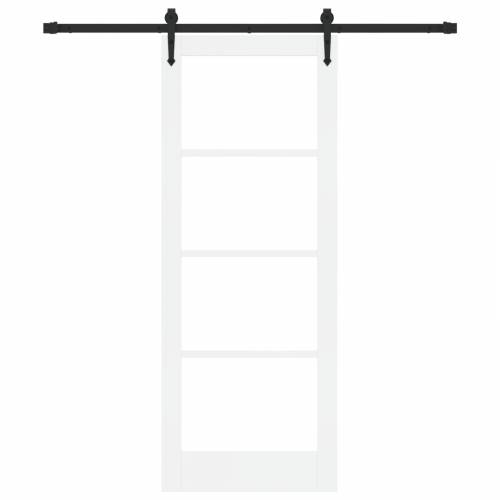 Klizna vrata s priborom Bijela 78x202 cm Čvrsto drvo bor Cijena
