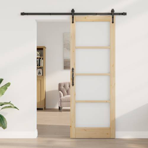 Klizna vrata sa setom dijelova 78x211 cm Od čvrstog drva bora Cijena