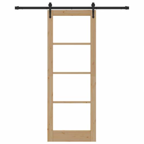 Klizna vrata sa setom dijelova 78x211 cm Od čvrstog drva bora Cijena