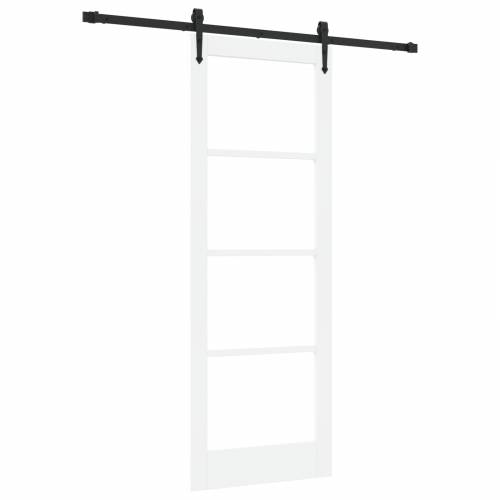 Klizna vrata s hardverom set Bijela 78x211 cm Čvrsto drvo bor Cijena