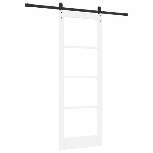 Klizna vrata s hardverom set Bijela 78x211 cm Čvrsto drvo bor Cijena
