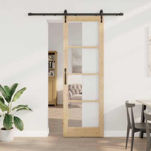 Klizna vrata s opremom set 78x232 cm Masivna borovina Cijena