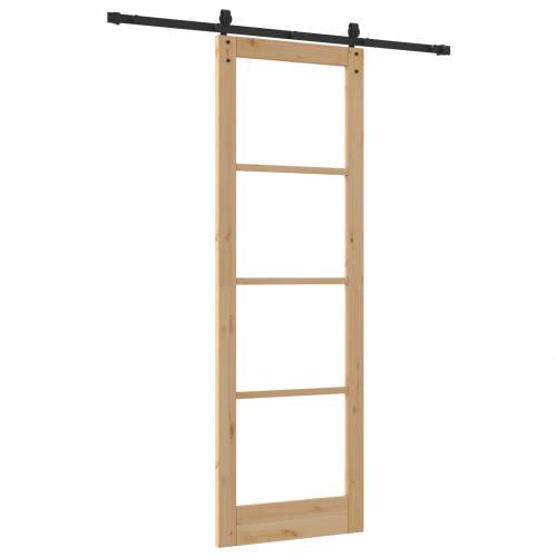 Klizna vrata s opremom set 78x232 cm Masivna borovina Cijena