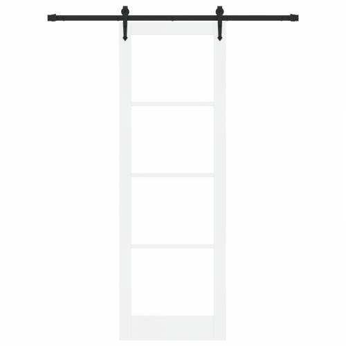 Klizna vrata s hardverskim setom Bijela 78x232 cm Čvrsta drvena borovina Cijena