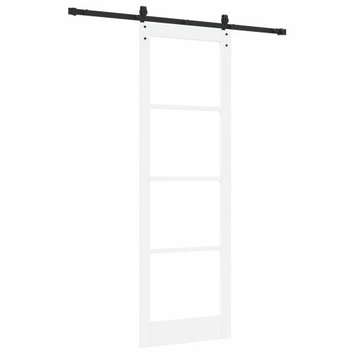 Klizna vrata s hardverskim setom Bijela 78x232 cm Čvrsta drvena borovina Cijena