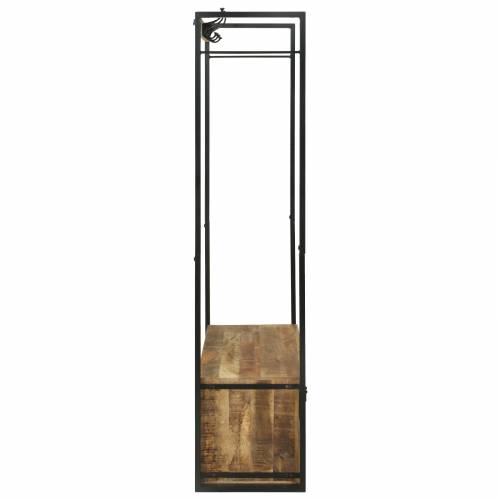 Stalak za odjeću s kukama i policama 110x40x185 cm Masivno drvo manga Cijena