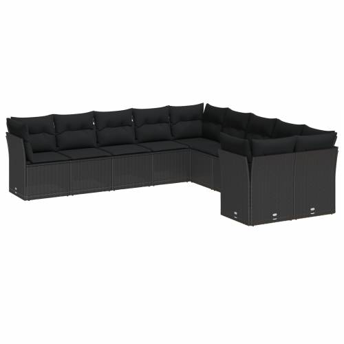 set od 13 dijelova vrtnog sofa s jastučićima crni poli ratan akacija Cijena