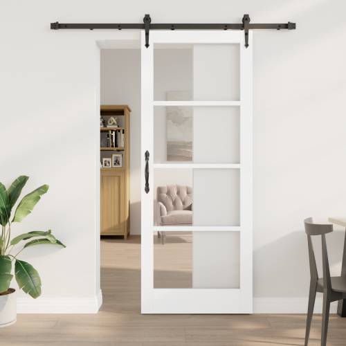 klizna vrata s setom hardvera Bijela 83x211 cm čvrsto drvo bor Cijena