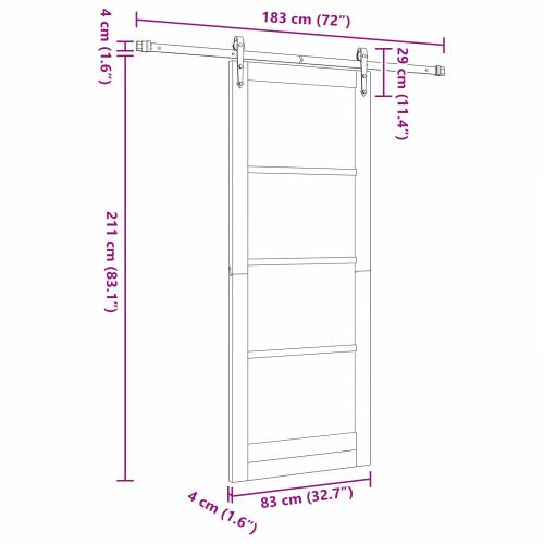 klizna vrata s setom hardvera Bijela 83x211 cm čvrsto drvo bor Cijena
