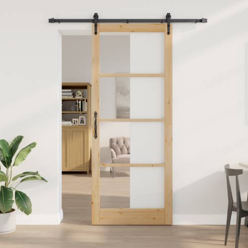 Klizna Vrata sa Setom Hardvera 83x232 cm Čvrsto Drvo Bor Cijena