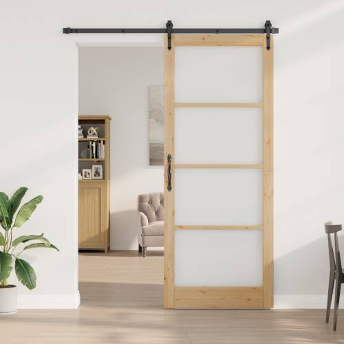 Klizna Vrata sa Setom Hardvera 83x232 cm Čvrsto Drvo Bor Cijena