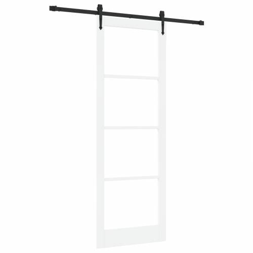 Klizna vrata s hardverom set bijela 83x232 cm čvrsta drva borovina Cijena